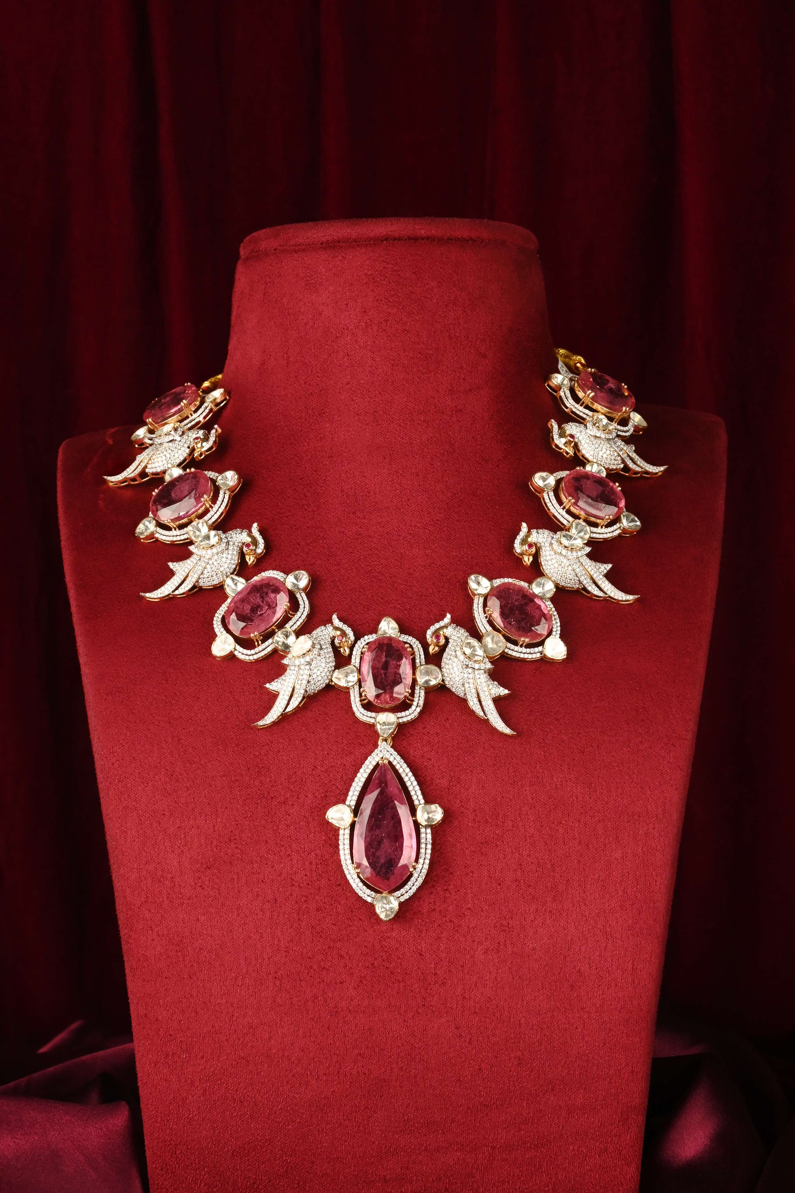 Brinda Gold and Diamonds - Emerald Diamond Necklace